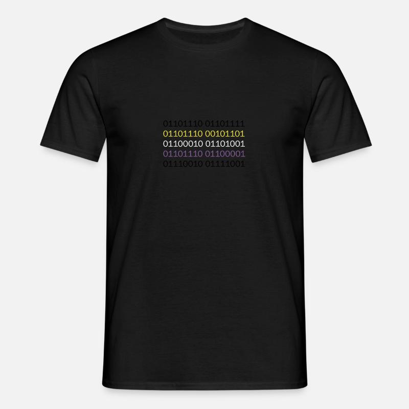 NON-BINARY en code binaire - T-shirt Homme - noir