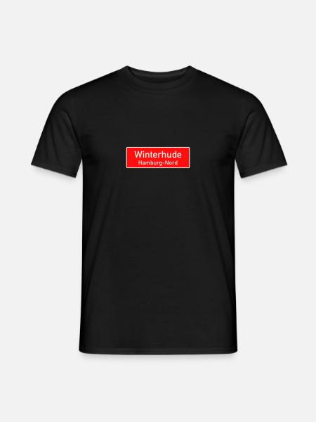 Winterhude - Ortsschild/Bezirksschild Hamburg - Männer T-Shirt - Schwarz