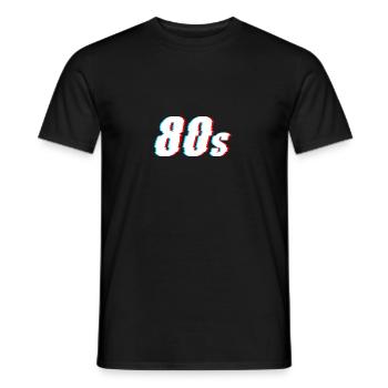 80s 80er Glitch - Männer T-Shirt - Schwarz - Vorne - AI Model Male 178 light (178cm)