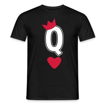 Carte de couronne reine coeur q reine - T-shirt homme - noir - Devant - AI Model Male 178 light (178cm)