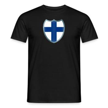 Finland (Finnland_Wappen) - Männer T-Shirt - Schwarz - Vorne - AI Model Male 178 light (178cm)