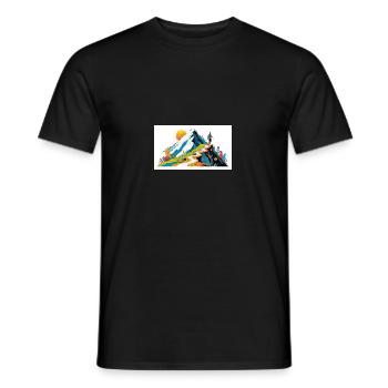 Ascension Colorée – Illustration Inspirante - T-shirt homme - noir - Devant - AI Model Male 178 light (178cm)