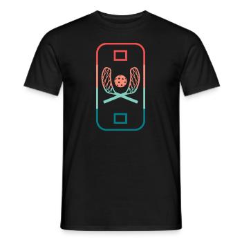 Floorball Playing Field Floorballer Retro Floorball - Men's T-Shirt - black - Front - AI Model Male 178 light (178cm)