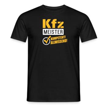 Kfz Meister Kompetenz (Schriftzug) - Männer T-Shirt - Schwarz - Vorne - AI Model Male 178 light (178cm)