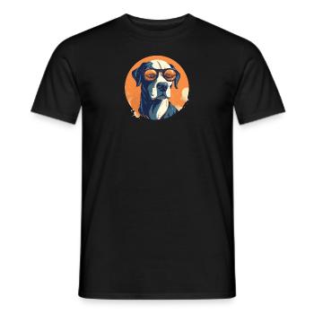 Dog with sunglasses - Men's T-Shirt - black - Front - AI Model Male 178 light (178cm)