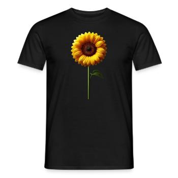 Sonnenblume Blumenranke Blume gelb blumig floral - Männer T-Shirt - Schwarz - Vorne - AI Model Male 178 light (178cm)