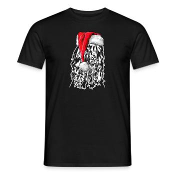 Santa Afghan Hound Chiens de Noël - T-shirt homme - noir - Devant - AI Model Male 178 light (178cm)