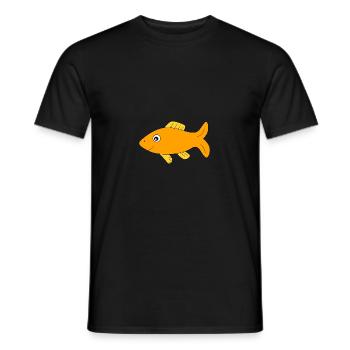 gelber Fisch Comic Fisch - Männer T-Shirt - Schwarz - Vorne - AI Model Male 178 light (178cm)