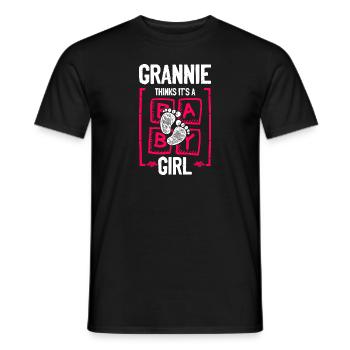 Grannie Thinks It's a Girl Gender Reveal Funny - Männer T-Shirt - Schwarz - Vorne - AI Model Male 178 light (178cm)