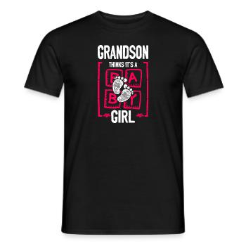 Grandson Thinks It's a Girl Gender Reveal Funny - Männer T-Shirt - Schwarz - Vorne - AI Model Male 178 light (178cm)