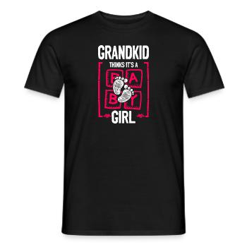 Grandkid Thinks It's a Girl Gender Reveal Funny - Men's T-Shirt - black - Front - AI Model Male 178 light (178cm)