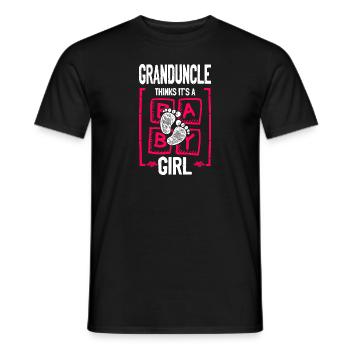 Granduncle Thinks It's a Girl Gender Reveal Funny - Men's T-Shirt - black - Front - AI Model Male 178 light (178cm)