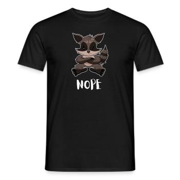 Nope Funny Lazy Raccoon - Men's T-Shirt - black - Front - AI Model Male 178 light (178cm)