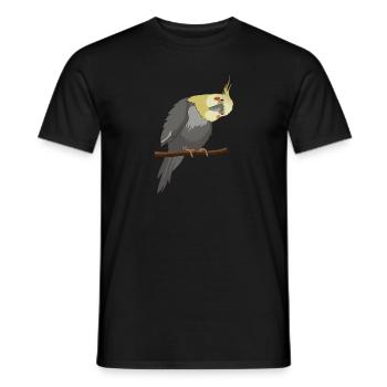 Cockatiel Cockatiel Cockatoo Perroquet Oiseau Cadeau - T-shirt homme - noir - Devant - AI Model Male 178 light (178cm)