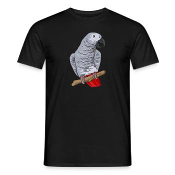 Graupapagei African Grey Parrot Papagei - Männer T-Shirt - Schwarz - Vorne - AI Model Male 178 light (178cm)