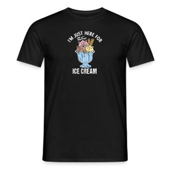 Ich Bin Nur Wegen Des Kostenlosen Eises Hier - Männer T-Shirt - Schwarz - Vorne - AI Model Male 178 light (178cm)