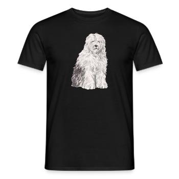 Chien de berger anglais Sheepie Bobtail - T-shirt homme - noir - Devant - AI Model Male 178 light (178cm)