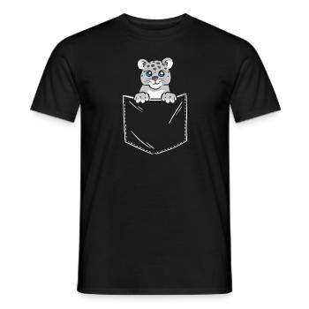 Snow leopard - Men's T-Shirt - black - Front - AI Model Male 178 light (178cm)