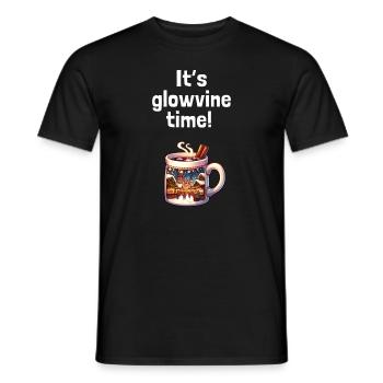 Denglisch T-Shirt: It's glowvine time! - Männer T-Shirt - Schwarz - Vorne - AI Model Male 178 light (178cm)