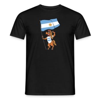 Fan Pferd Argentinien - Männer T-Shirt - Schwarz - Vorne - AI Model Male 178 light (178cm)
