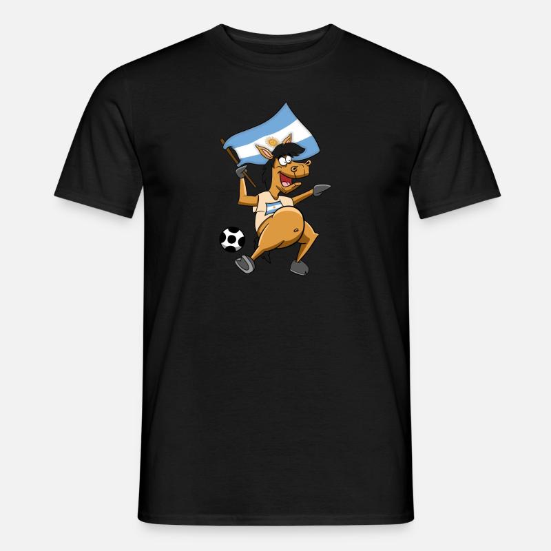 Argentinien Fan Pferd - Männer T-Shirt - Schwarz