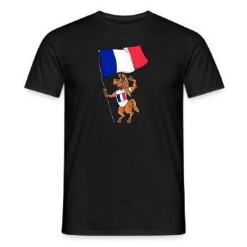 Frankreich Fan Pferd - Männer T-Shirt - Schwarz - Vorne - AI Model Male 178 light (178cm)