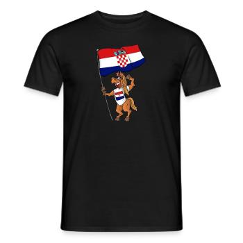 Kroaten Fan Pferd - Männer T-Shirt - Schwarz - Vorne - AI Model Male 178 light (178cm)