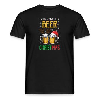 I'm Dreaming Of A Beer Christmas Funny T-Shirts - Männer T-Shirt - Schwarz - Vorne - AI Model Male 178 light (178cm)