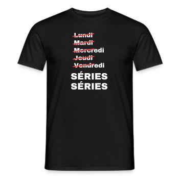 week-end séries - T-shirt homme - noir - Devant - AI Model Male 178 light (178cm)
