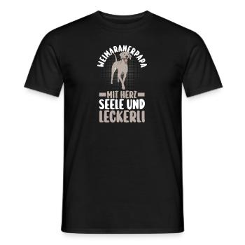 Hund Hundepapa Vater Weimaranerpapa Weimaraner - Männer T-Shirt - Schwarz - Vorne - AI Model Male 178 light (178cm)