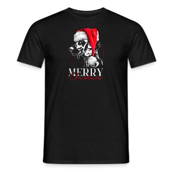 Père Noël CHIEN DE SUEUR HANOVRIEN Joyeux Noël - T-shirt homme - noir - Devant - AI Model Male 178 light (178cm)