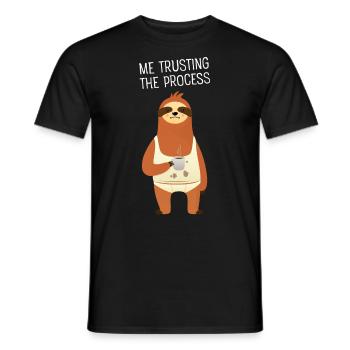Me Trusting The Process - Sloth With Coffee Cup - Men's T-Shirt - black - Front - AI Model Male 178 light (178cm)