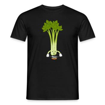 Celery Chef Cooking Cute Celery Vegetables - Men's T-Shirt - black - Front - AI Model Male 178 light (178cm)