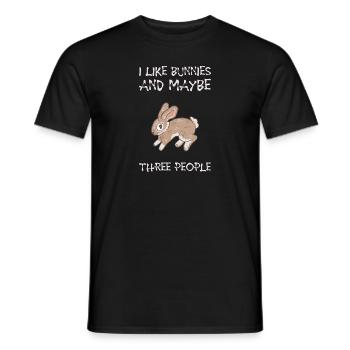 J’aime les lapins et peut-être 3 personnes introverties - T-shirt homme - noir - Devant - AI Model Male 178 light (178cm)