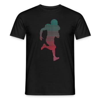 Football américain Football masculin pixelisé pour garçons - T-shirt homme - noir - Devant - AI Model Male 178 light (178cm)