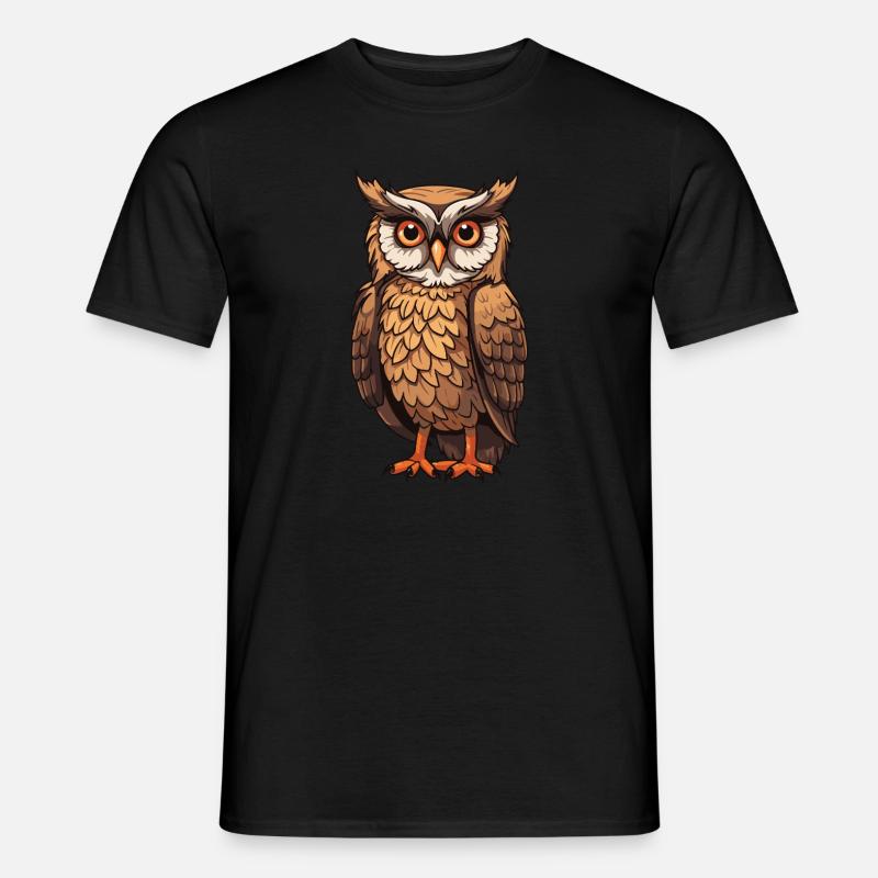 Eule Tier - Männer T-Shirt - Schwarz