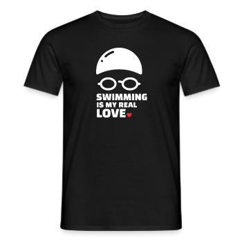 Ich Liebe Schwimmen - Männer T-Shirt - Schwarz - Vorne - AI Model Male 178 light (178cm)