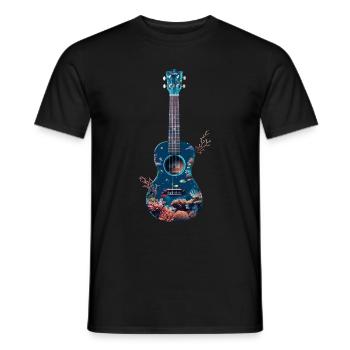 Fisch Ukulele - Männer T-Shirt - Schwarz - Vorne - AI Model Male 178 light (178cm)