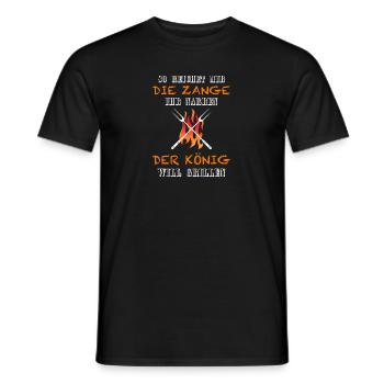 Der König will grillen - Männer T-Shirt - Schwarz - Vorne - AI Model Male 178 light (178cm)