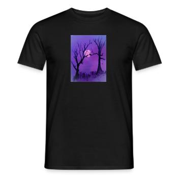 Birds meating at dawn - Männer T-Shirt - Schwarz - Vorne - AI Model Male 178 light (178cm)