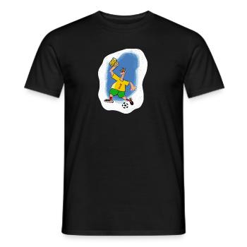 Bierkrug Fussball Spieler Comic - Männer T-Shirt - Schwarz - Vorne - AI Model Male 178 light (178cm)