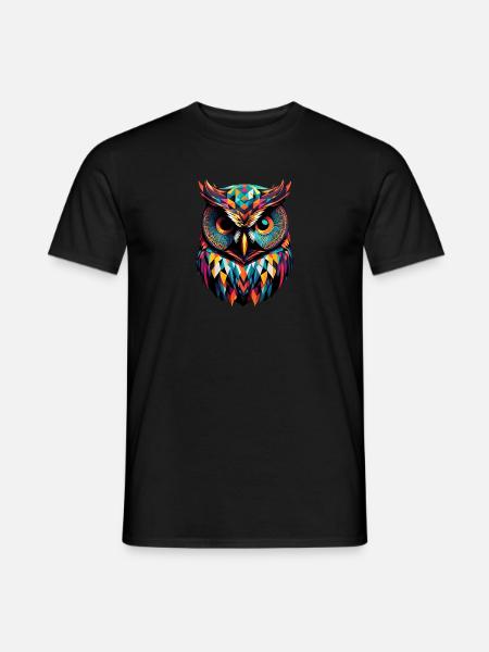 Geometric Owl - Men's T-Shirt - black