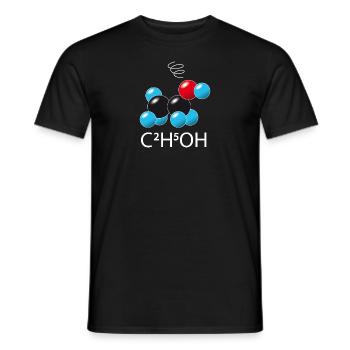 c2 h5 oh (sur Tshirts foncés) - T-shirt homme - noir - Devant - AI Model Male 178 light (178cm)