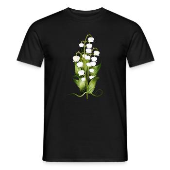 zartes Maiglöckchen Arrangement als Frühlingsgruß - Männer T-Shirt - Schwarz - Vorne - AI Model Male 178 light (178cm)