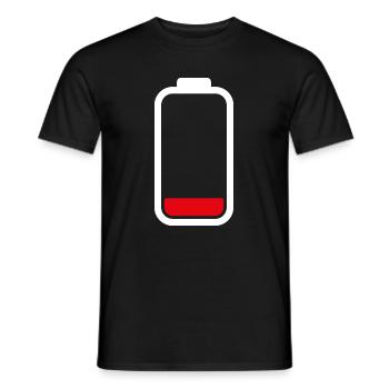 BATTERIE FAIBLE - Blanc - T-shirt homme - noir - Devant - AI Model Male 178 light (178cm)