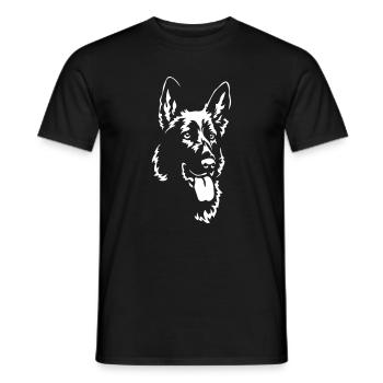 German Shepherd Head "Black Edition" - Men's T-Shirt - black - Front - AI Model Male 178 light (178cm)