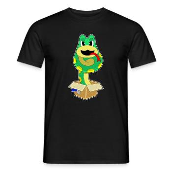 Schlange Karton - Männer T-Shirt - Schwarz - Vorne - AI Model Male 178 light (178cm)