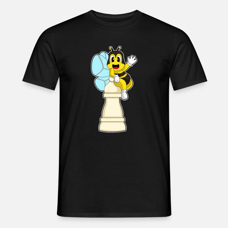 Schachfigur Bauer Biene Schach - Männer T-Shirt - Schwarz
