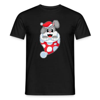 Bunny Christmas Christmas Sock - Men's T-Shirt - black - Front - AI Model Male 178 light (178cm)