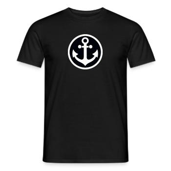 Anchor in a circle - Men's T-Shirt - black - Front - AI Model Male 178 light (178cm)